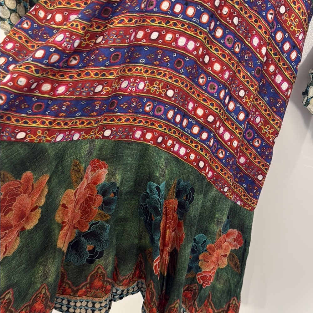 FARM Rio Red and Blue Bell Sleeve Sundress - Picture 4 of 10